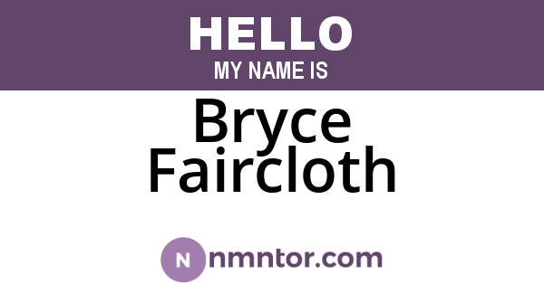 Bryce Faircloth