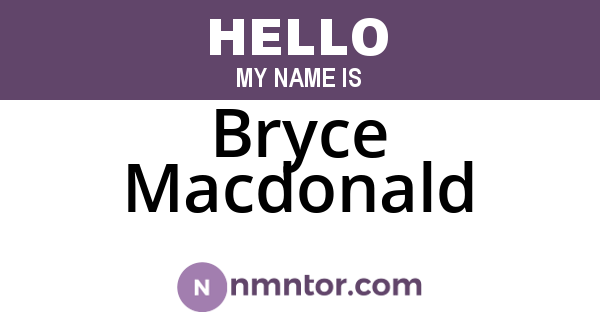 Bryce Macdonald