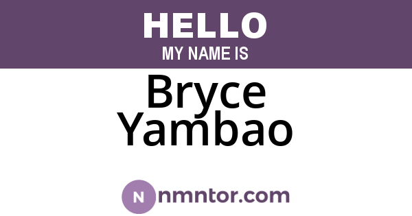 Bryce Yambao