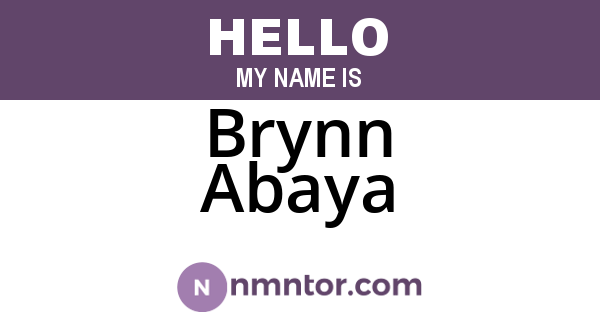 Brynn Abaya