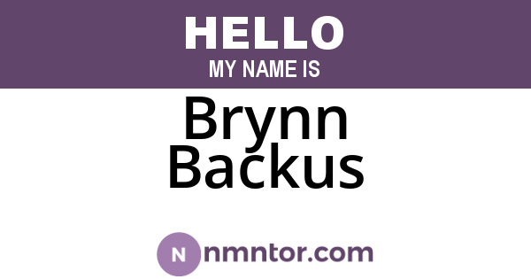 Brynn Backus