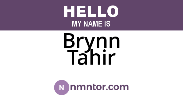 Brynn Tahir