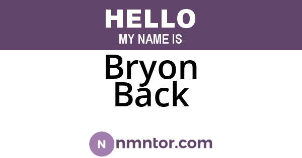 Bryon Back