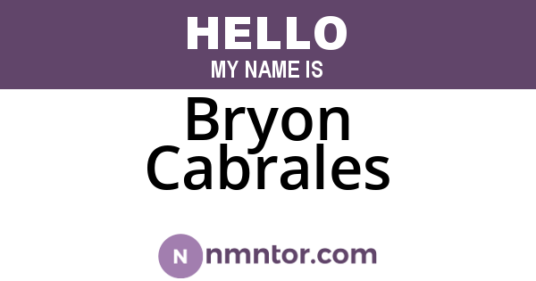 Bryon Cabrales