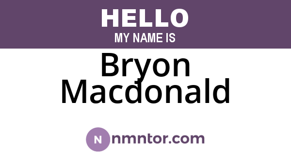 Bryon Macdonald