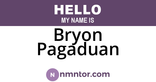 Bryon Pagaduan