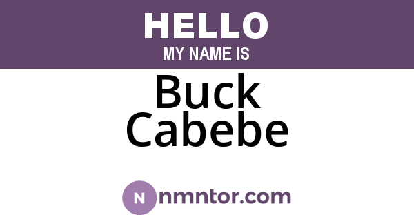 Buck Cabebe