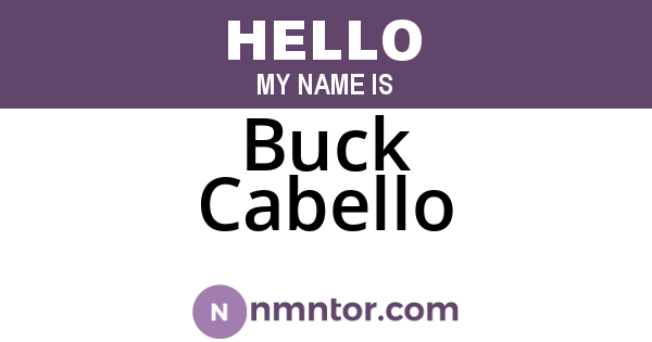 Buck Cabello