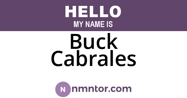 Buck Cabrales