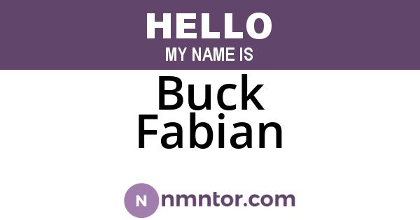 Buck Fabian