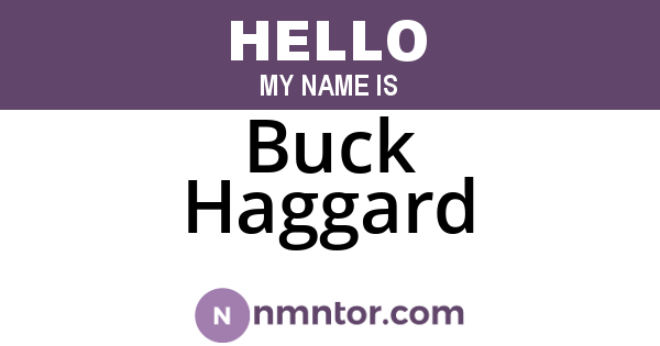 Buck Haggard