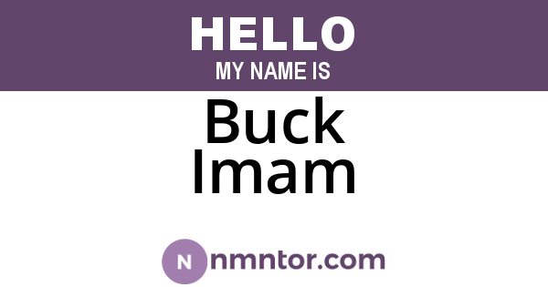 Buck Imam