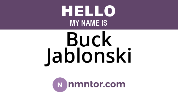 Buck Jablonski