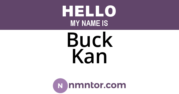 Buck Kan