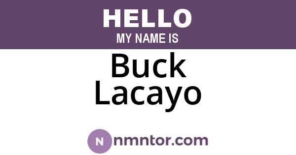 Buck Lacayo