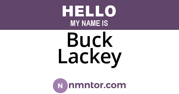 Buck Lackey