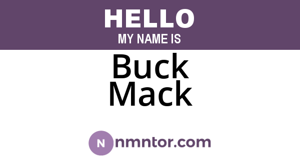 Buck Mack