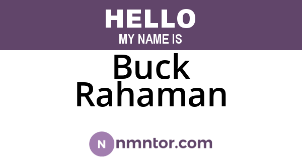 Buck Rahaman