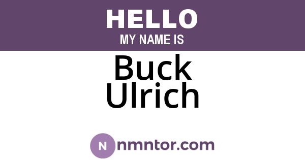 Buck Ulrich