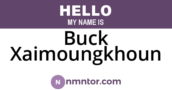 Buck Xaimoungkhoun