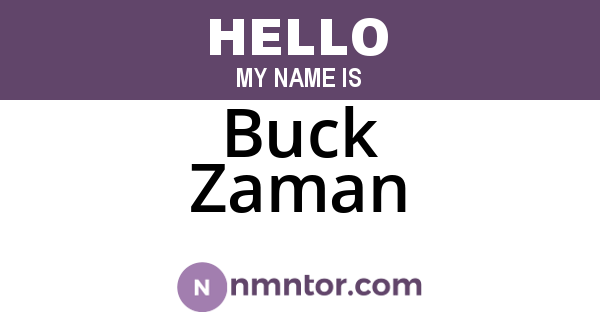 Buck Zaman