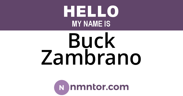 Buck Zambrano