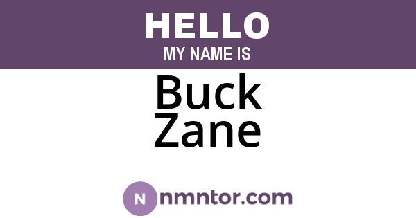 Buck Zane