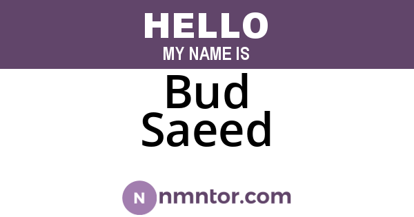 Bud Saeed