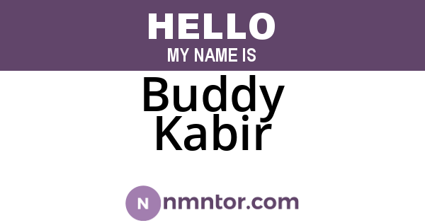 Buddy Kabir