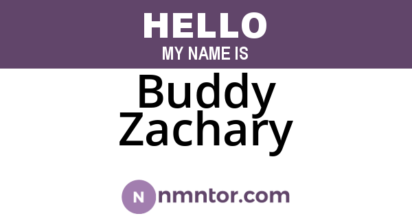 Buddy Zachary
