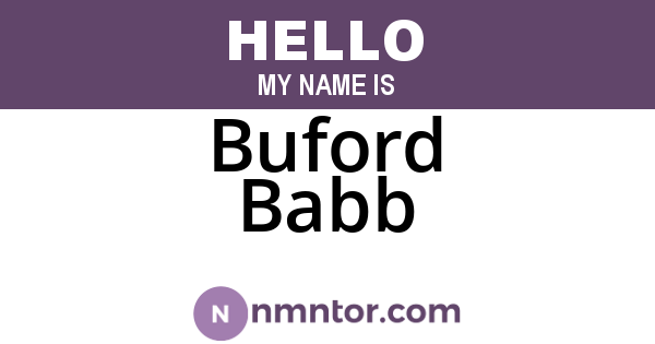 Buford Babb