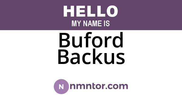 Buford Backus