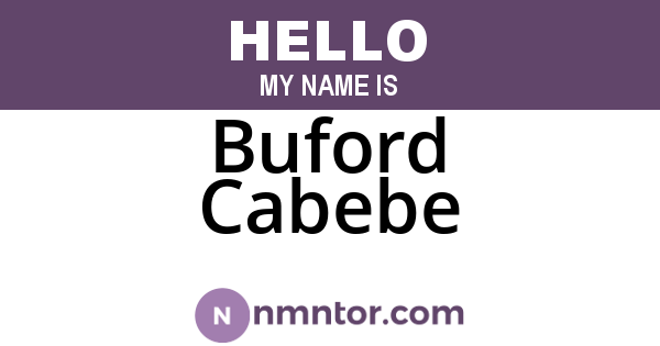 Buford Cabebe