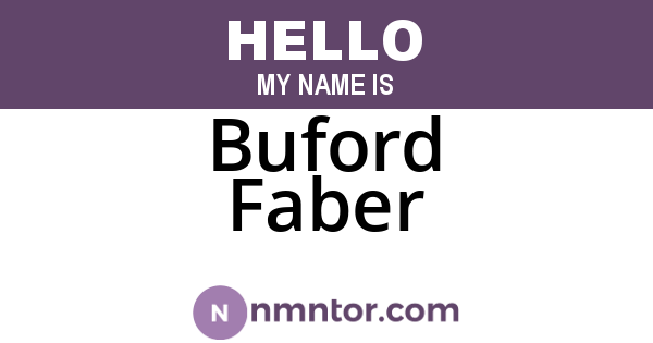 Buford Faber