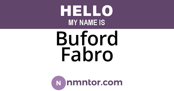 Buford Fabro