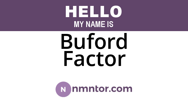 Buford Factor