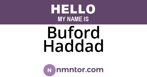 Buford Haddad
