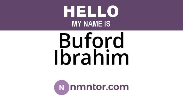 Buford Ibrahim