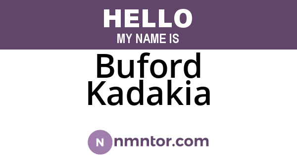 Buford Kadakia