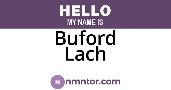 Buford Lach