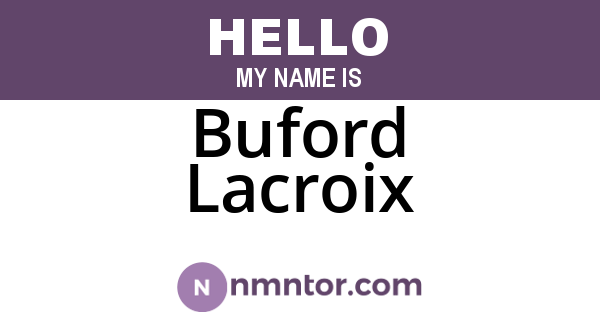 Buford Lacroix