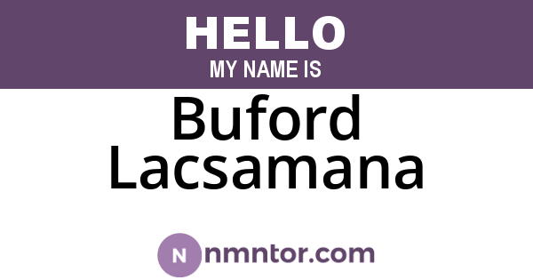 Buford Lacsamana