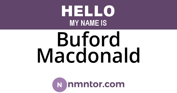 Buford Macdonald