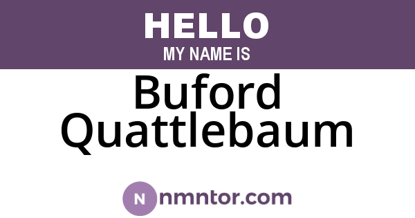Buford Quattlebaum