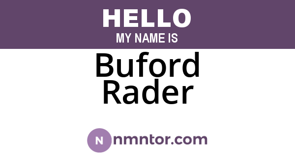 Buford Rader