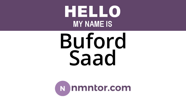 Buford Saad