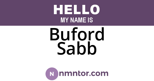 Buford Sabb