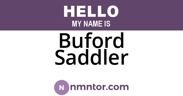 Buford Saddler