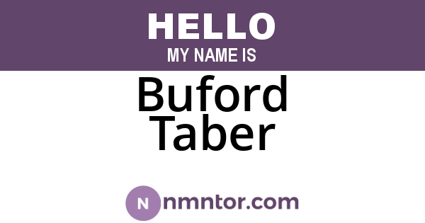 Buford Taber