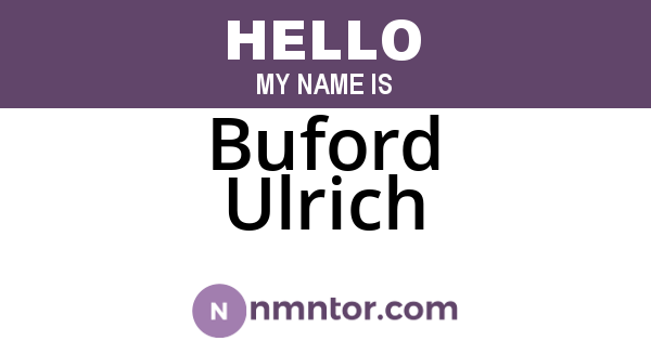 Buford Ulrich